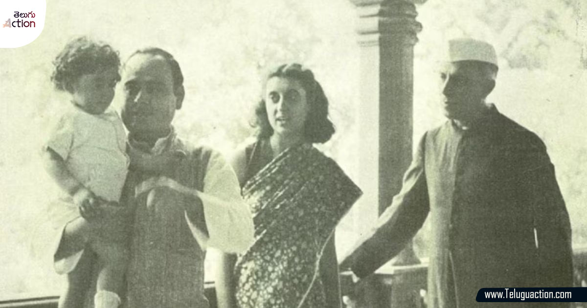 Smt-Indira-Gandhi-With-Her-HUsband-and-Children